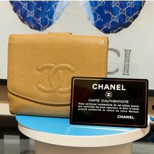 Chanel Bifold Leather Wallet W/ Auth Card